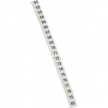 Маркер LEGRAND CAB 3 для клемм и кабелей 0,5-1,5мм² чёрные цифры на белом фоне цифры 61-80