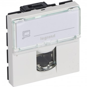 Розетка LEGRAND RJ 45 Программа Mosaic категория 6 UTP 2 модуля белый