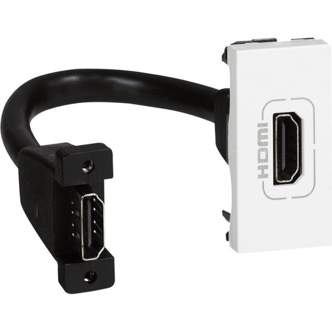 Розетка LEGRAND HDMI Mosaic 1 модуль оборудована шнуром белый 078778 Розетка LEGRAND HDMI Mosaic 1 модуль оборудована шнуром белый 078778