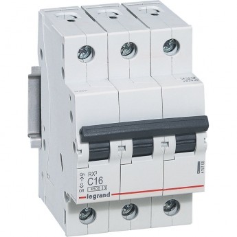 Автоматический выключатель LEGRAND RX3 4,5кА 50А 3П тип C белый Автоматический выключатель LEGRAND RX3 4,5кА 50А 3П тип C белый