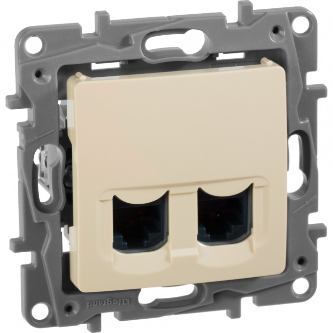 Двойная розетка LEGRAND Etika RJ 45 категория 5е UTP слоновая кость 672355 Двойная розетка LEGRAND Etika RJ 45 категория 5е UTP слоновая кость 672355