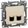 Двойная розетка LEGRAND Etika RJ 45 категория 5е UTP слоновая кость 672355