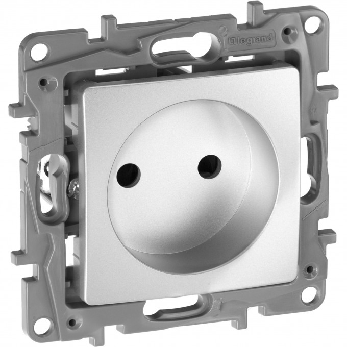 Розетка LEGRAND 2К со шторками немецкий стандарт винтовые зажимы 16 А 250 В Etika алюминий 672434 Розетка LEGRAND 2К со шторками немецкий стандарт винтовые зажимы 16 А 250 В Etika алюминий 672434