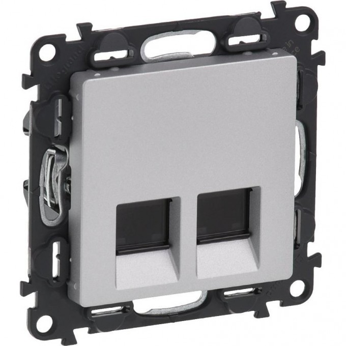 Информационная розетка LEGRAND Valena LIFE двойная RJ45 Кат.5е UTP с лицевой панелью алюминий 753641 Информационная розетка LEGRAND Valena LIFE двойная RJ45 Кат.5е UTP с лицевой панелью алюминий 753641