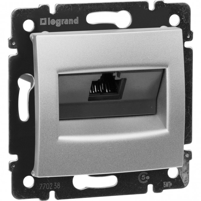 Информационная розетка LEGRAND Valena RJ45 категория 5e UTP 1 выход на винтах алюминий 770238 Информационная розетка LEGRAND Valena RJ45 категория 5e UTP 1 выход на винтах алюминий 770238