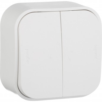 Переключатель LEGRAND Quteo двухклавишный на 2 направления белый Переключатель LEGRAND Quteo двухклавишный на 2 направления белый