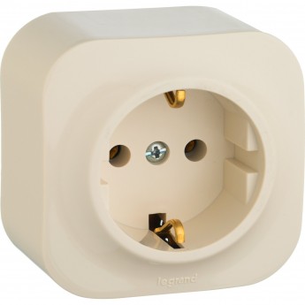 Розетка LEGRAND 2К+З без шторок 16 A 250 В Quteo IP 20 слоновая кость