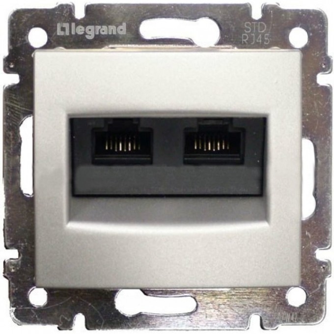 Информационная розетка LEGRAND Valena RJ45 категория 5e UTP 2 выхода на винтах алюминий 770239 Информационная розетка LEGRAND Valena RJ45 категория 5e UTP 2 выхода на винтах алюминий 770239