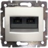 Информационная розетка LEGRAND Valena RJ45 категория 5e UTP 2 выхода на винтах алюминий 770239