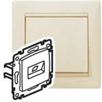 Информационная розетка LEGRAND Valena RJ45 категория 6 UTP 2 выхода на захватах слоновая кость