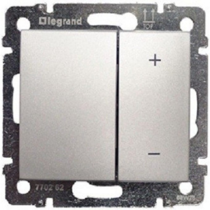 Кнопочный светорегулятор LEGRAND Valena 40-600 Вт/40-600 ВА алюминий 770274 Кнопочный светорегулятор LEGRAND Valena 40-600 Вт/40-600 ВА алюминий 770274