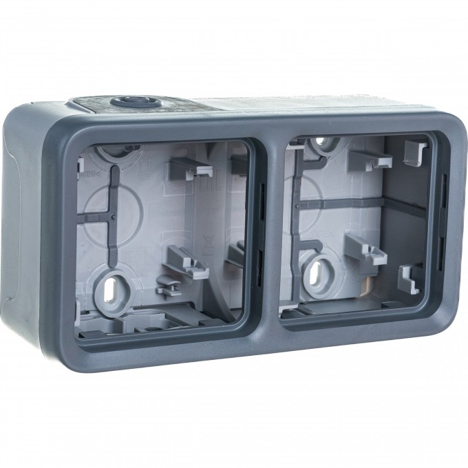 Коробка LEGRAND PLEXO 2 поста, гориз., серый 69672 Коробка LEGRAND PLEXO 2 поста, гориз., серый 69672