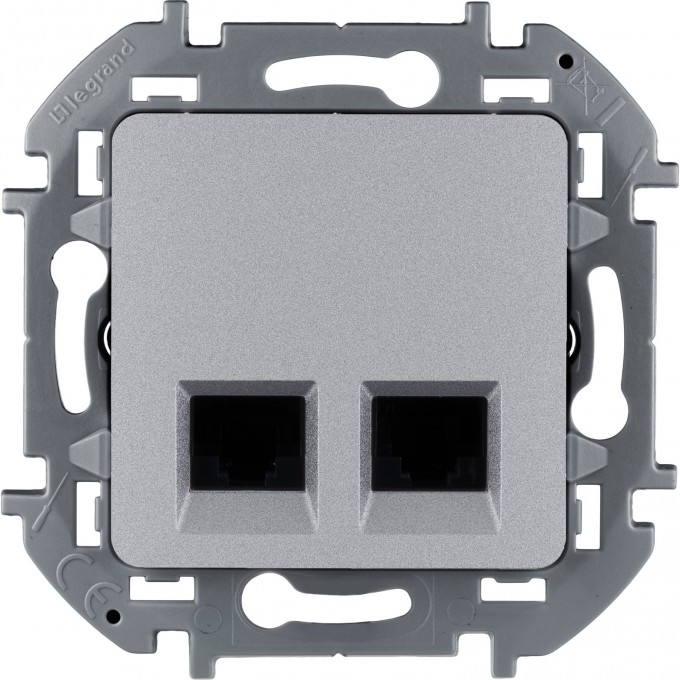 Розетка двойная LEGRAND INSPIRIA RJ 45 категория 5e UTP алюминий 673837 Розетка двойная LEGRAND INSPIRIA RJ 45 категория 5e UTP алюминий 673837