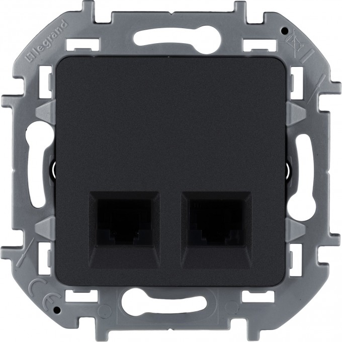 Розетка двойная LEGRAND INSPIRIA RJ 45 категория 5e UTP антрацит 673838 Розетка двойная LEGRAND INSPIRIA RJ 45 категория 5e UTP антрацит 673838