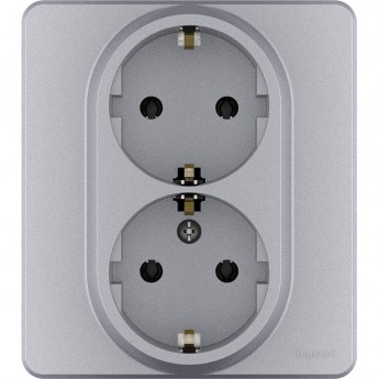 Розетка LEGRAND INSPIRIA 2 x 2К+З немецкий стандарт 16 А 250 В алюминий Розетка LEGRAND INSPIRIA 2 x 2К+З немецкий стандарт 16 А 250 В алюминий