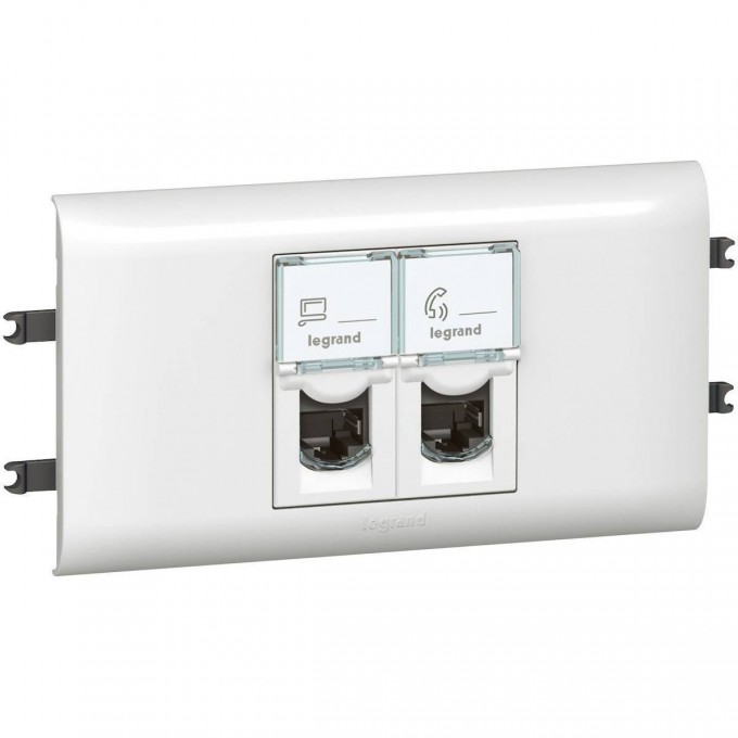 Розетка LEGRAND 2 x RJ 45 Программа Mosaic с рамкой и суппортом для DLP с крышкой 65 мм категория 5е FTP белый 078673 Розетка LEGRAND 2 x RJ 45 Программа Mosaic с рамкой и суппортом для DLP с крышкой 65 мм категория 5е FTP белый 078673